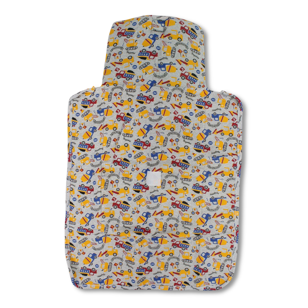 Baby Cotton Changing Mattress – Grey with Vehicles Print