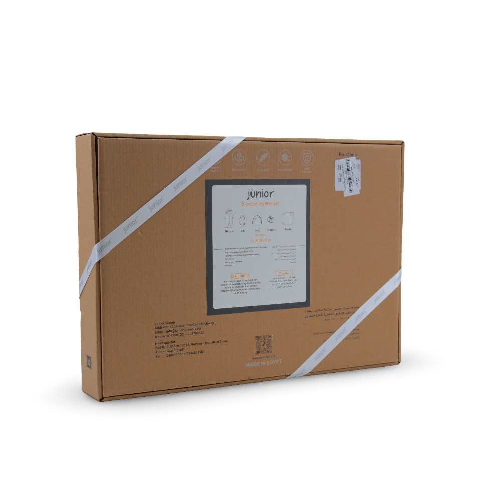 Baby Girls Cotton Gift Box – Off-White with Bird Embroidery