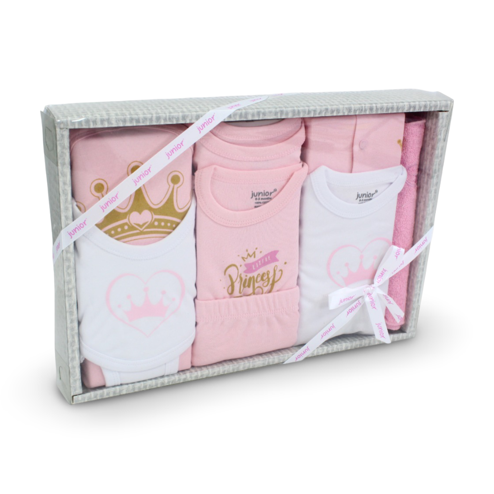 Pack of 10 - Baby Girls Gift Clothes Box Little Princess Set in Pink