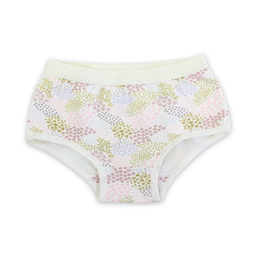 Girls Cotton Pantie – Off-White with Stars Print - Clothing - Junior