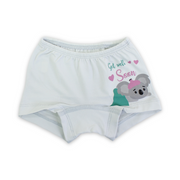 Girls Cotton Pantie – Off-White with Koala Print