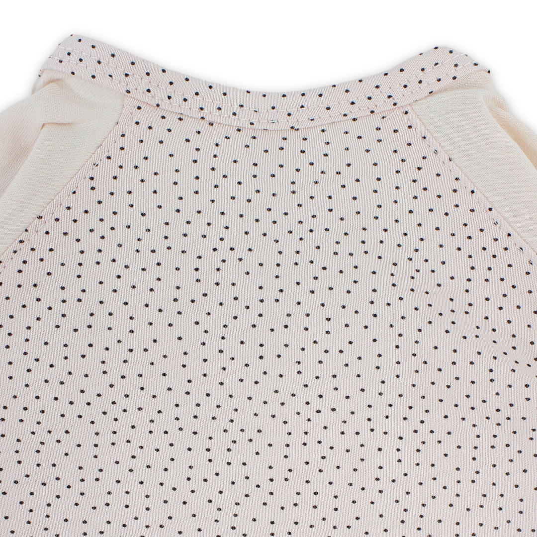 Cotton Long-Sleeved Baby Bib – Salmon Dotted Print