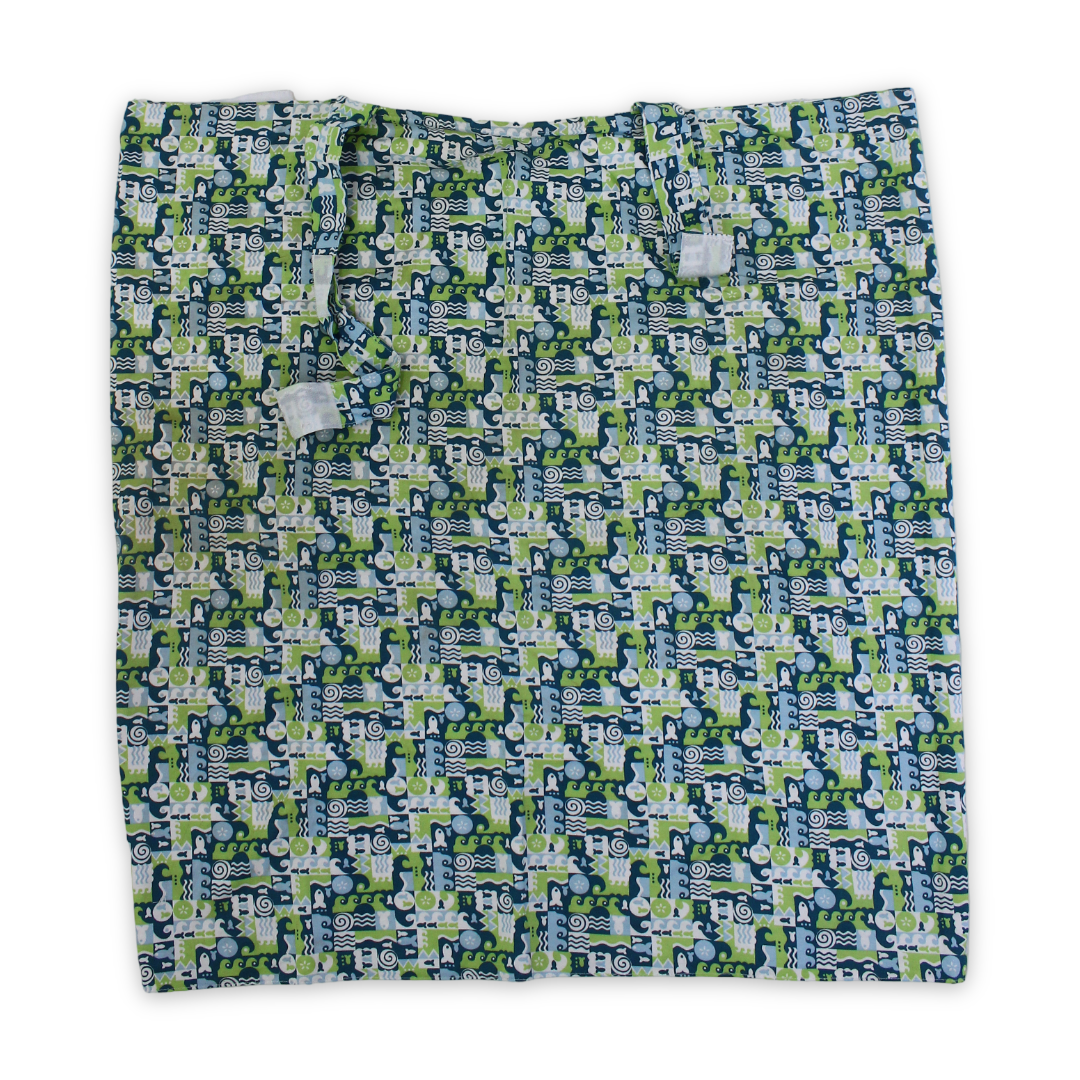 Cotton Baby Breastfeeding Cover – Green with Sea Creatures Print