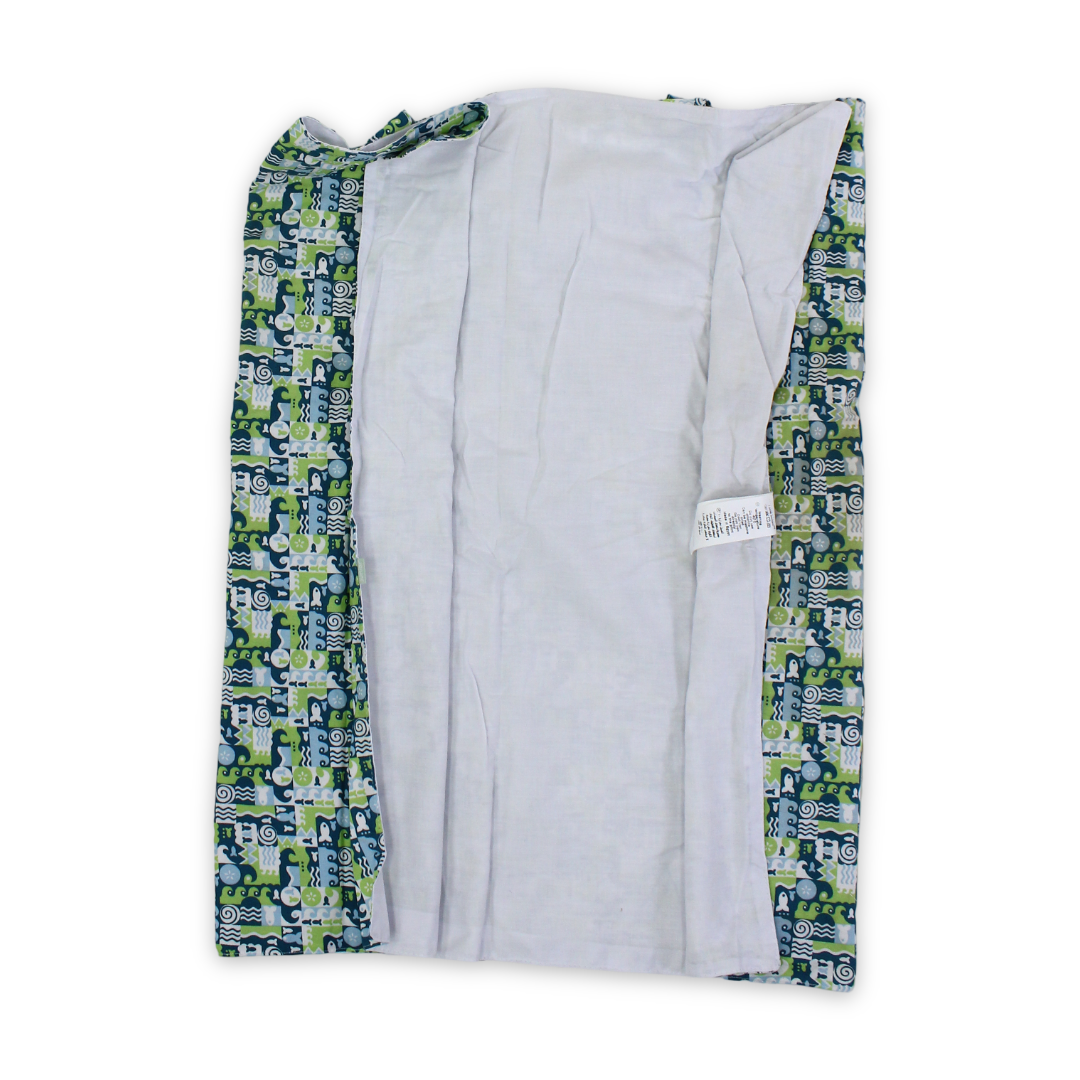 Cotton Baby Breastfeeding Cover – Green with Sea Creatures Print
