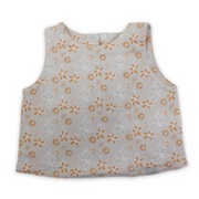 Cotton Baby Bib – Beige with Flowers Print