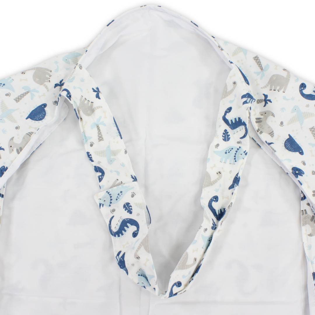 Cotton Baby Breastfeeding Cover – Off-White with Dino Print