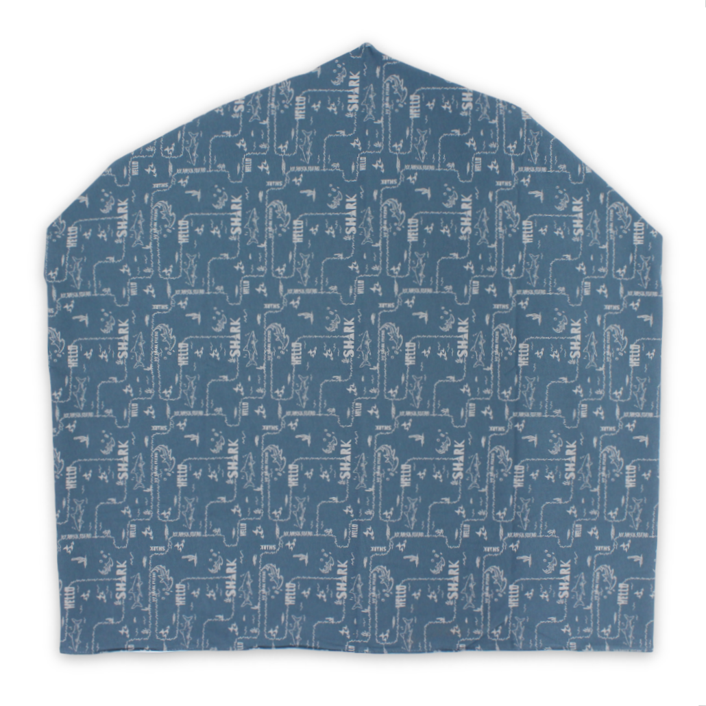 Cotton Baby Breastfeeding Cover – Petrol Blue with Sharks Print