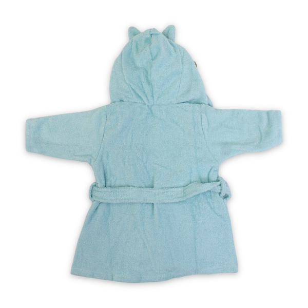 Unisex Baby Cotton Hooded Towel – Aqua with Animal Face Design