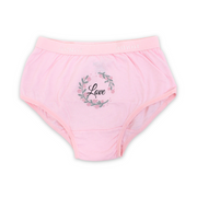 Girls Cotton Pantie – Pink with "Love" Print