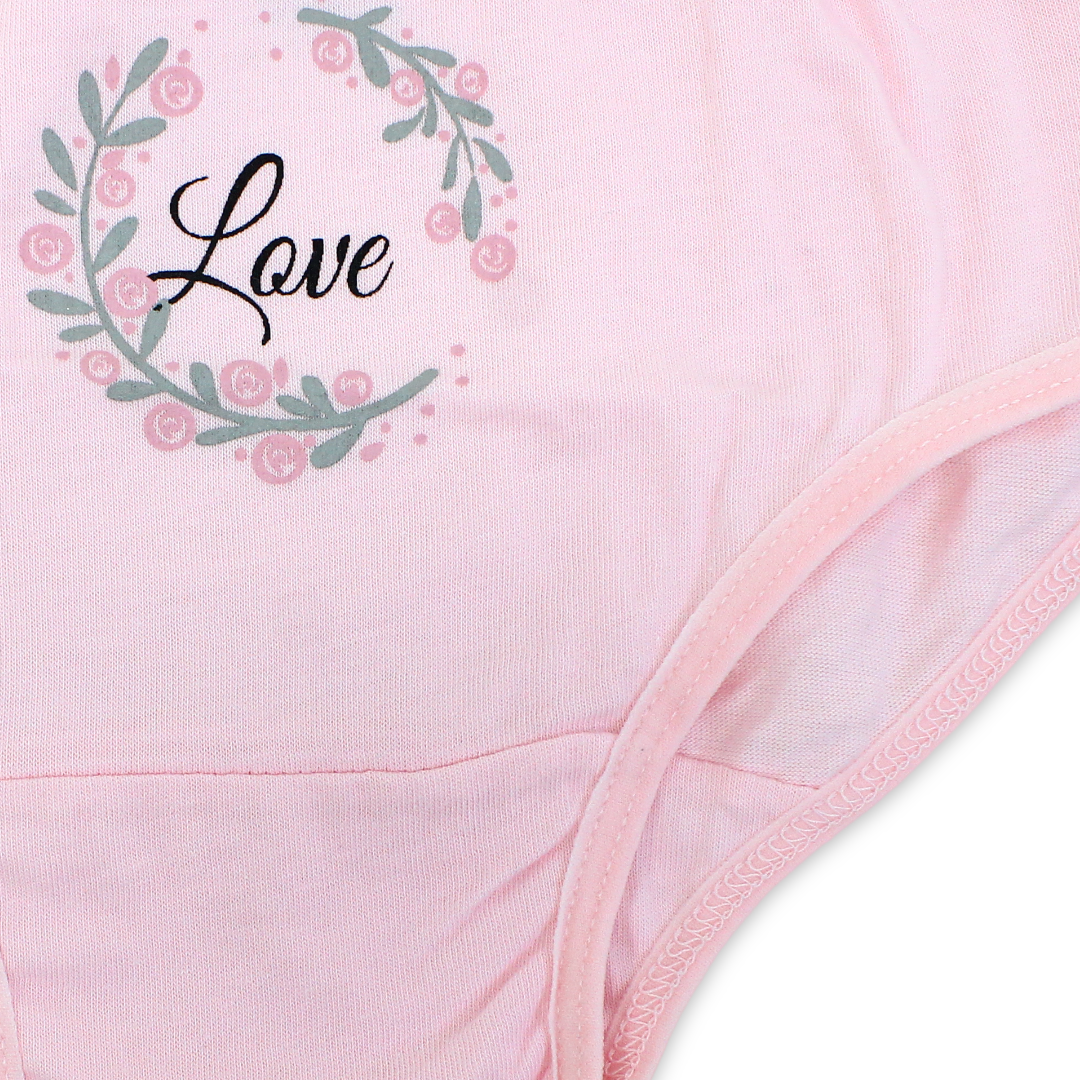 Girls Cotton Pantie – Pink with "Love" Print