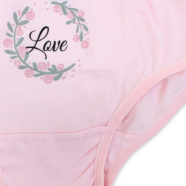 Girls Cotton Pantie – Pink with "Love" Print