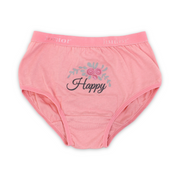 Girls Cotton Pantie – Salmon with "Happy" Print