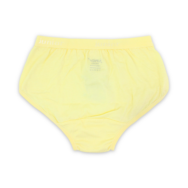 Girls Cotton Pantie – Yellow with "Spring" Print