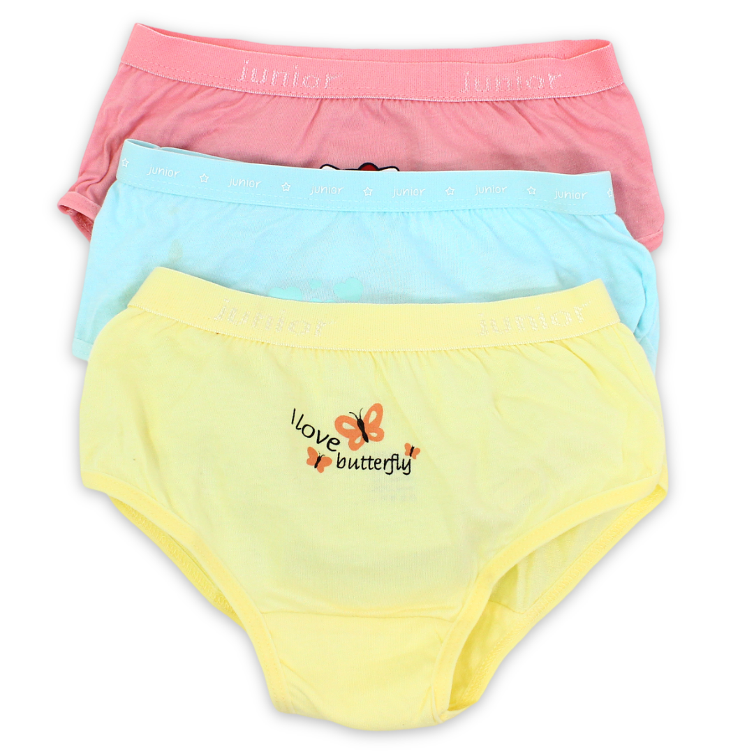 Girls Cotton Pantie – Multicolor (Pack Of 3)