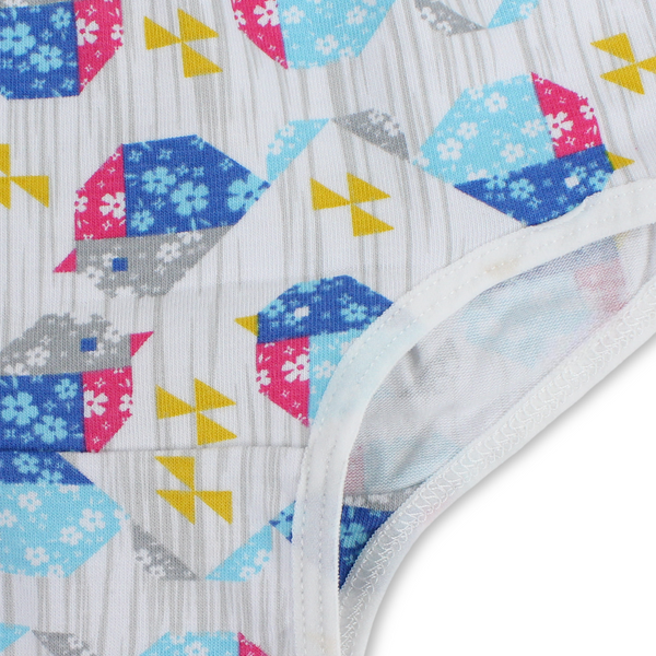 Girls Cotton Pantie – Off-White with Birds Print