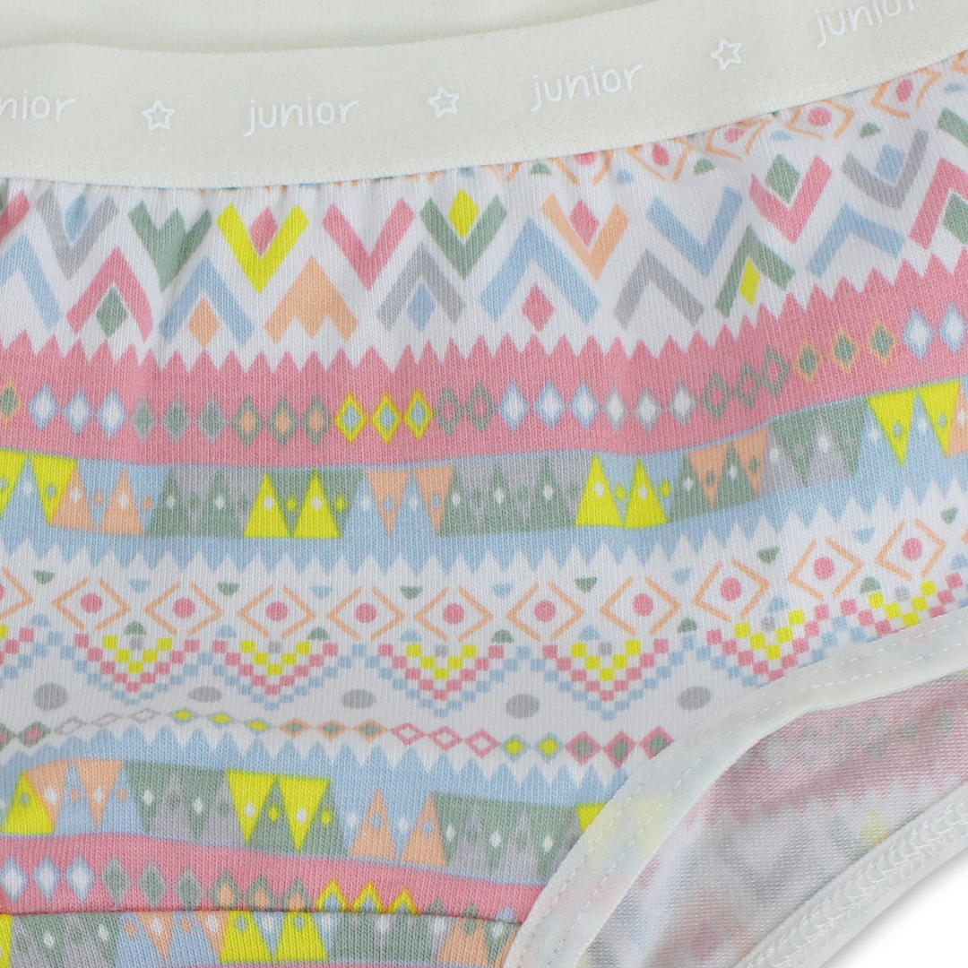 Girls Cotton Pantie – Printed Off-White