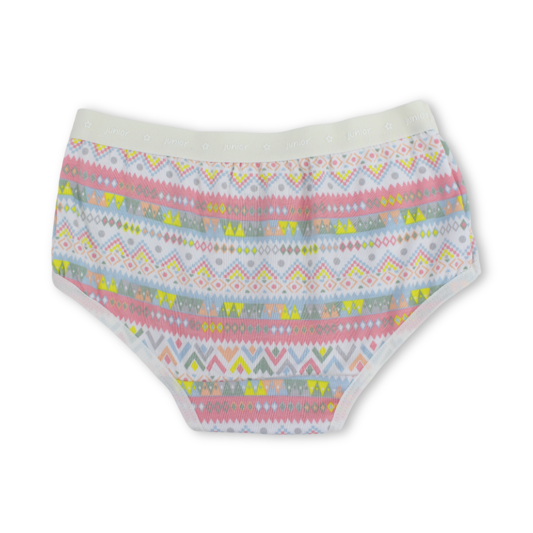 Girls Cotton Pantie – Printed Off-White