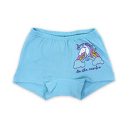 Girls Cotton Pantie – Baby Blue with Unicorn Print