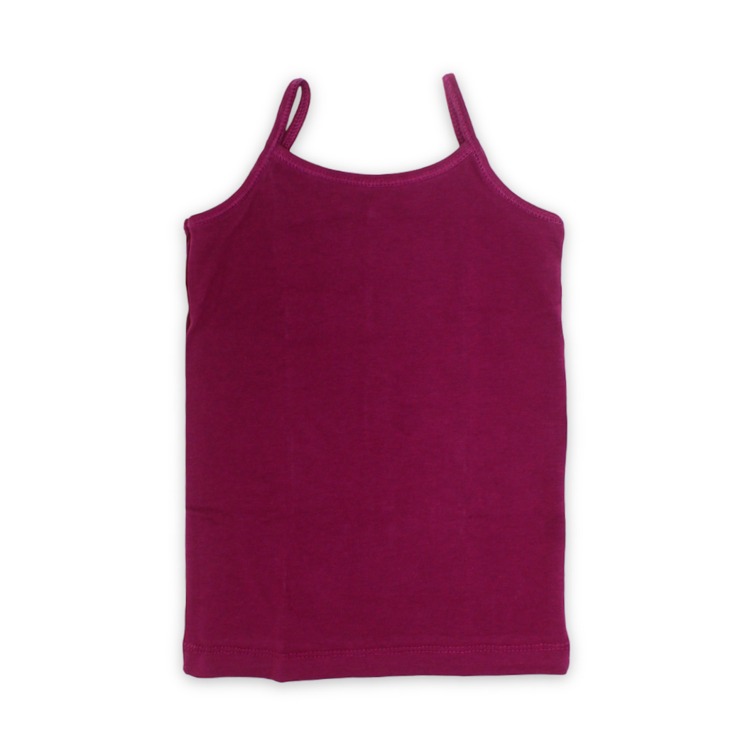 Girls Cotton Sleeveless Undershirt – Burgundy