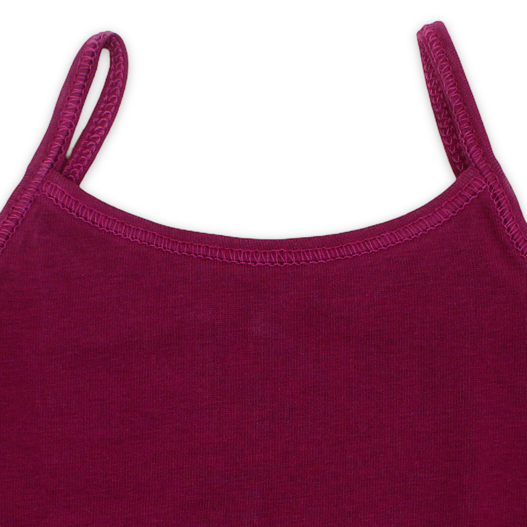 Girls Cotton Sleeveless Undershirt – Burgundy