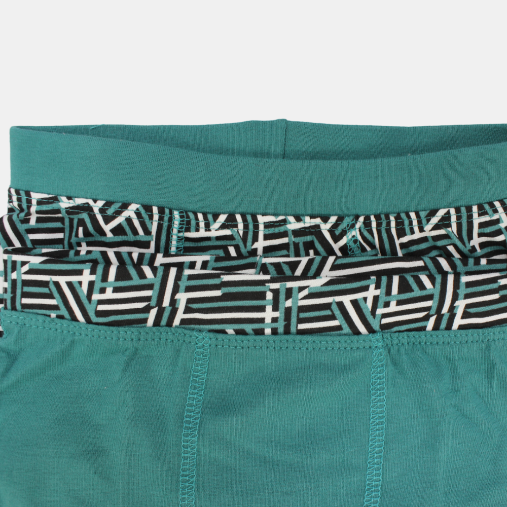 Boys Cotton Boxer Shorts – Green (Pack of 2)