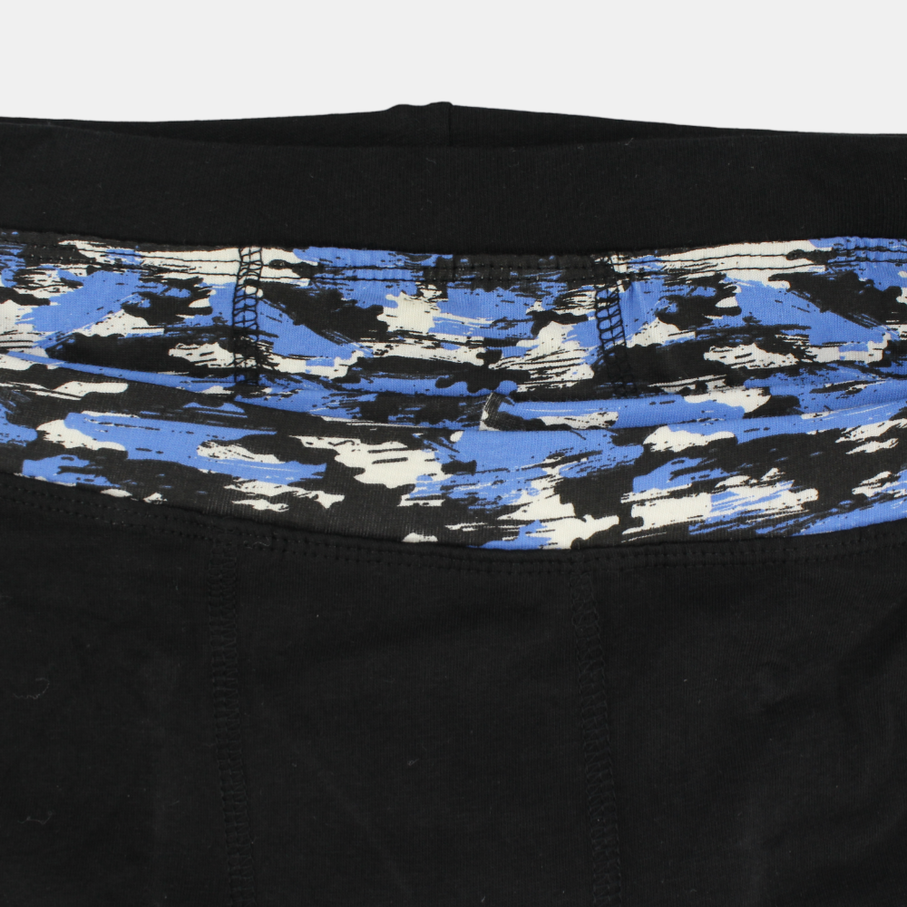 Boys Cotton Boxer Shorts – Black & Blue (Pack of 2)