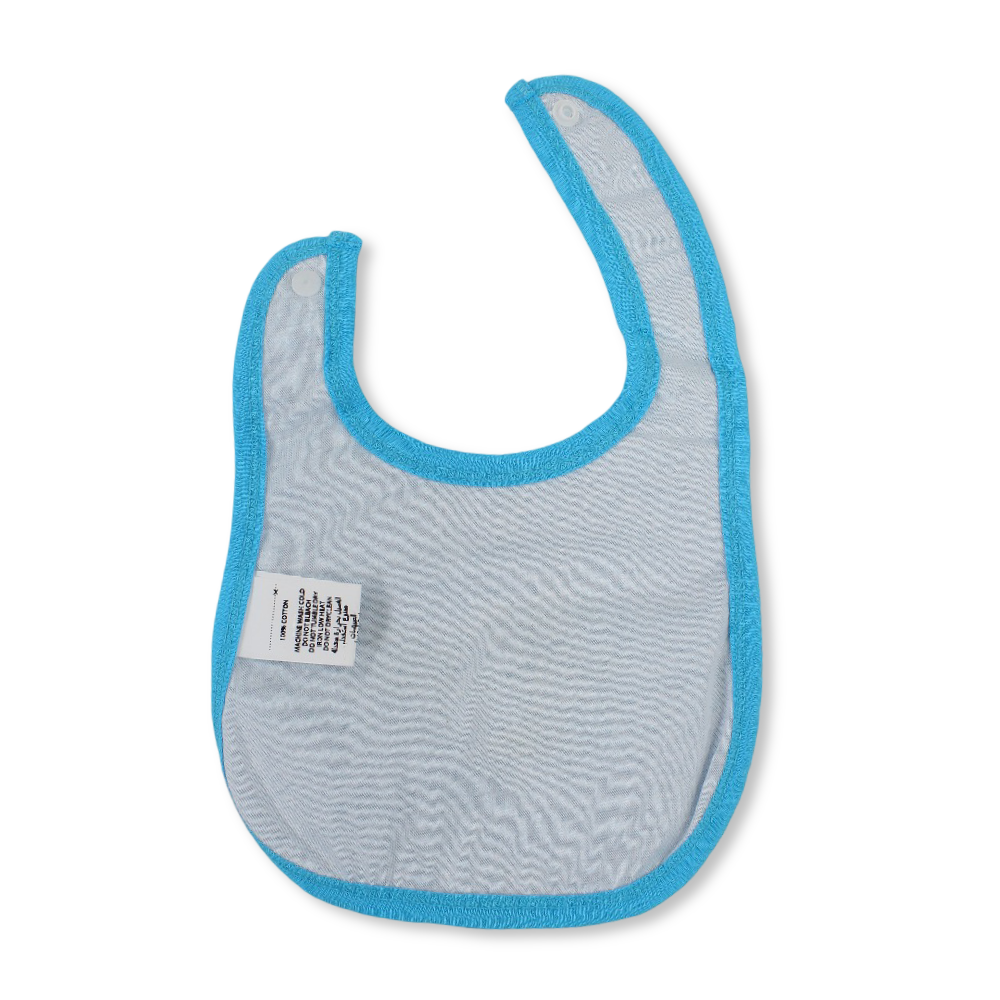 Cotton Baby Bib - Turquoise with "Cool Summer" Design