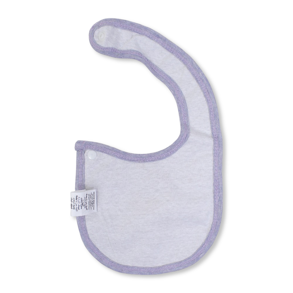 Cotton Baby Bib – Purple With Little Dreamer Print