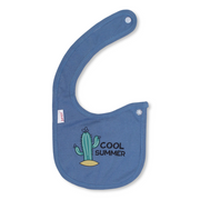 Cotton Baby Bib – Indigo With Cool Summer Print