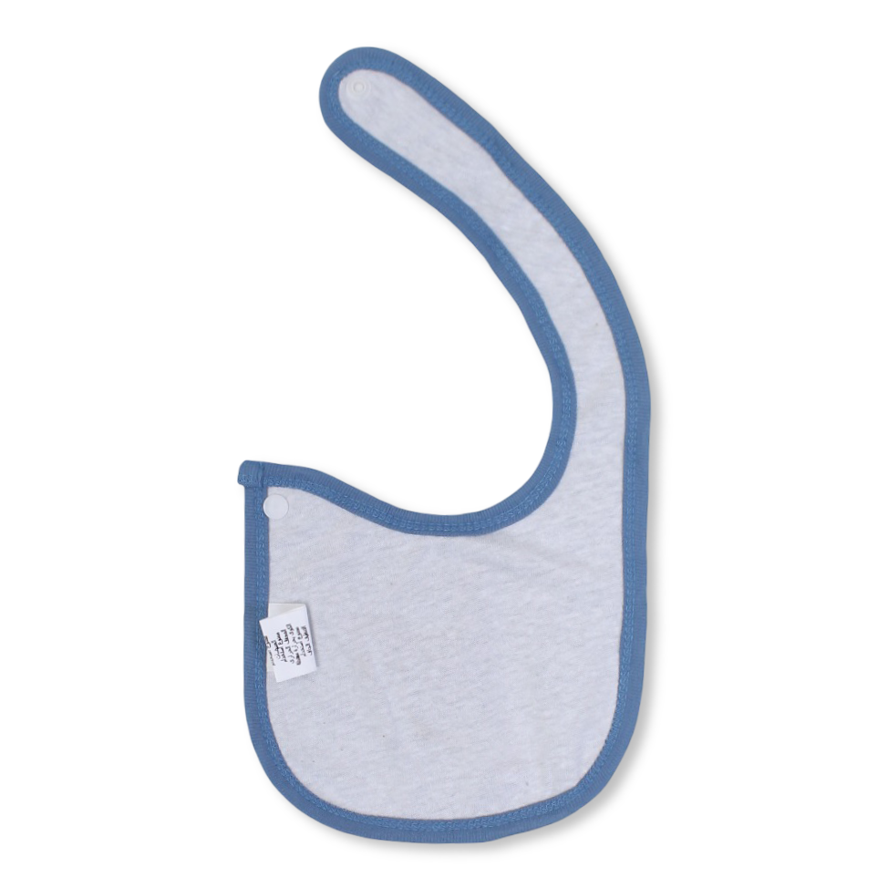 Cotton Baby Bib – Indigo With Cool Summer Print