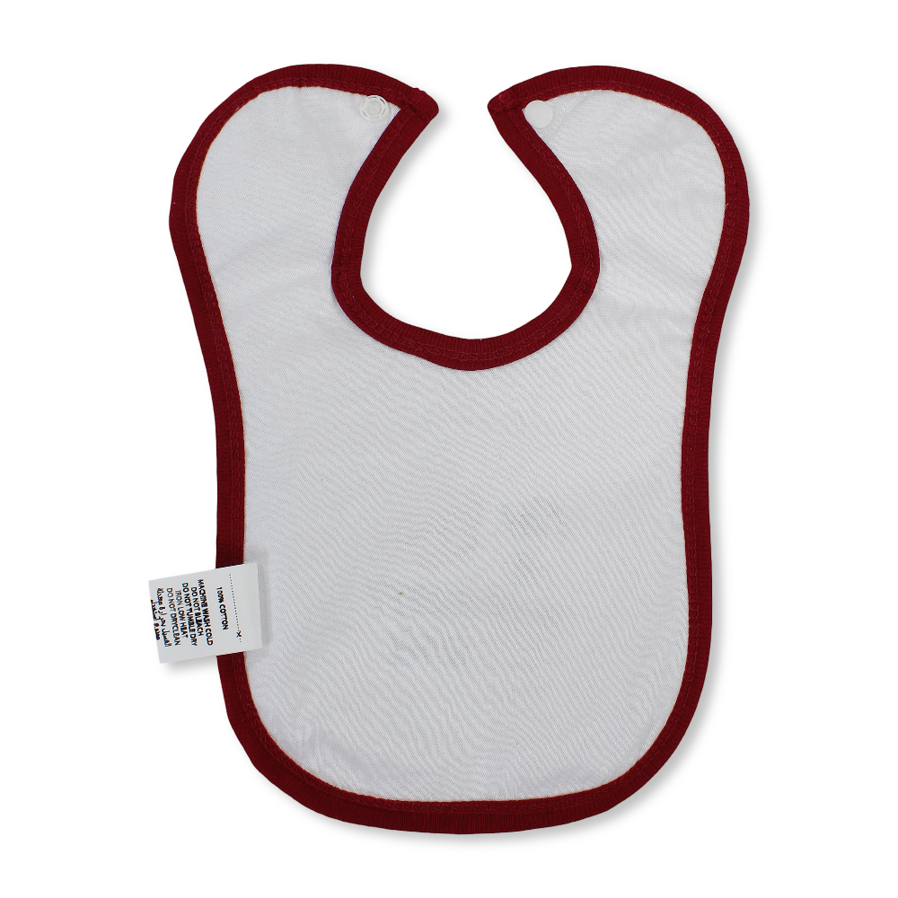 Cotton Baby Bib – Maroon & White with I’m A Sweet Girl Print