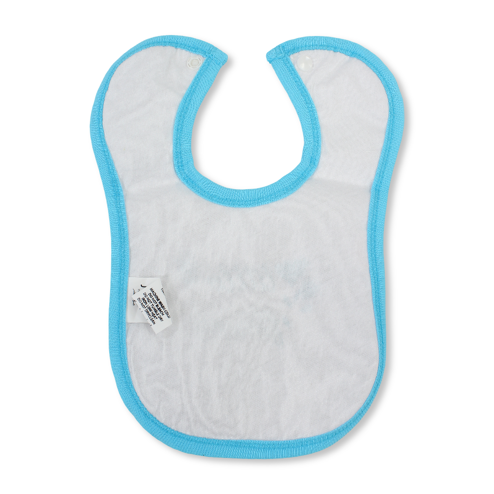 Cotton Baby Bib – Aqua & White with Little Flower Print