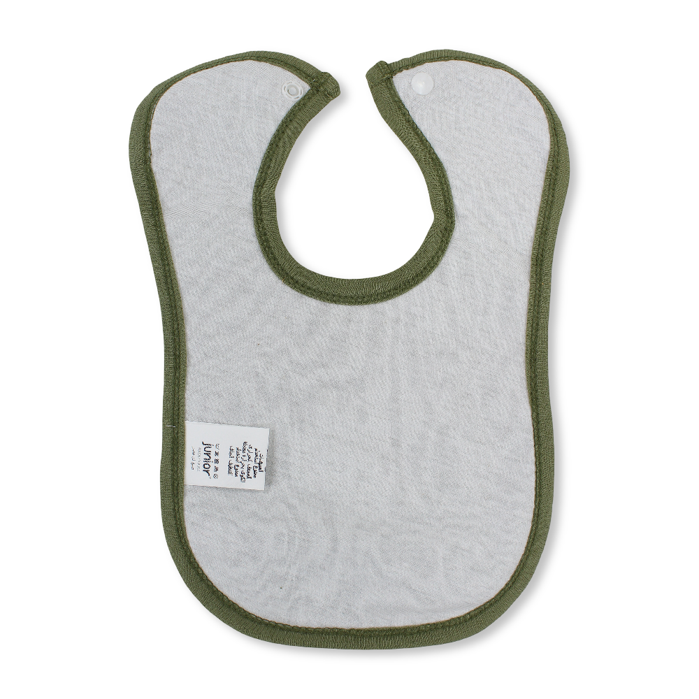 Cotton Baby Bib – Olive with Little Dreamer Print