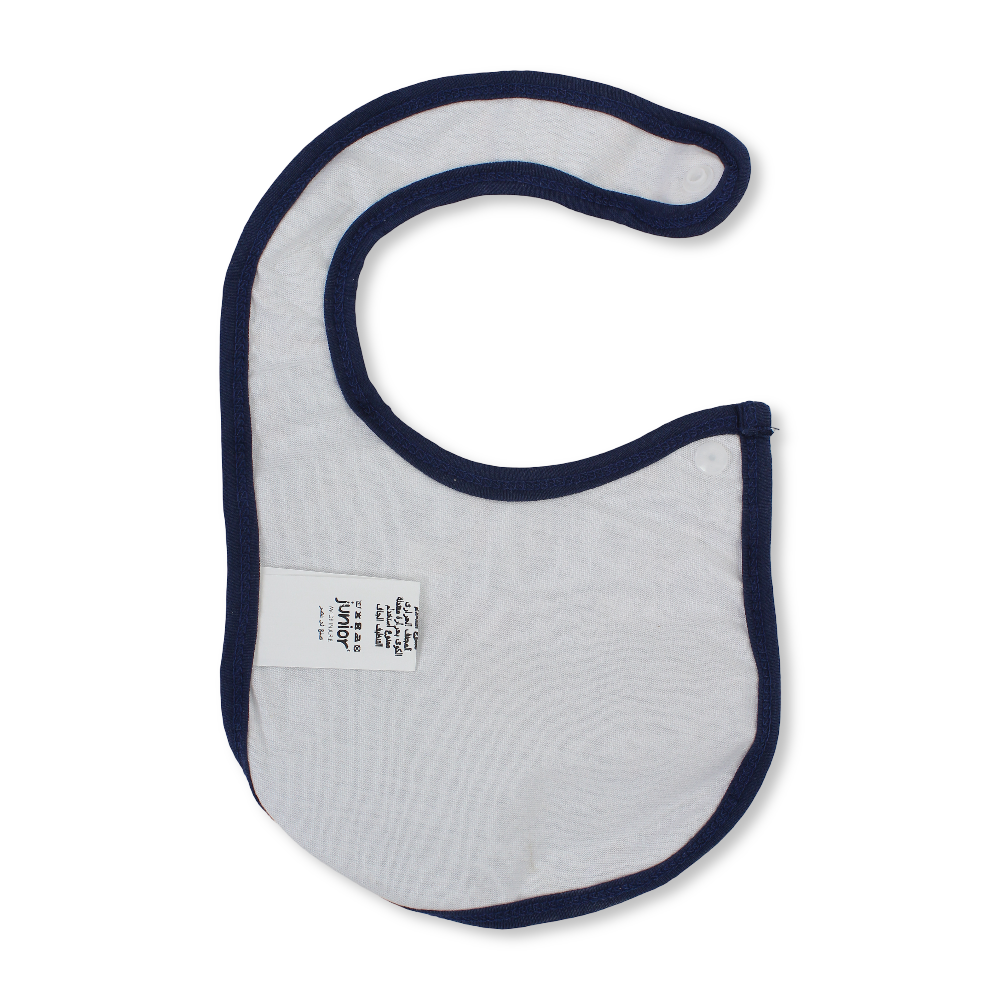 Cotton Baby Bib – Navy & Indigo with Horse and Elephant Print