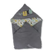 Baby Boys Cotton Baby Sleeping Bag – Grey with Vehicles Design