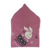 Cotton Baby Blanket – Dusty Pink with Funny Bunny Design