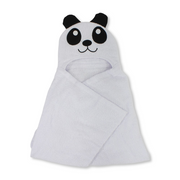 Cotton Baby Hooded Towel – White with Panda Design