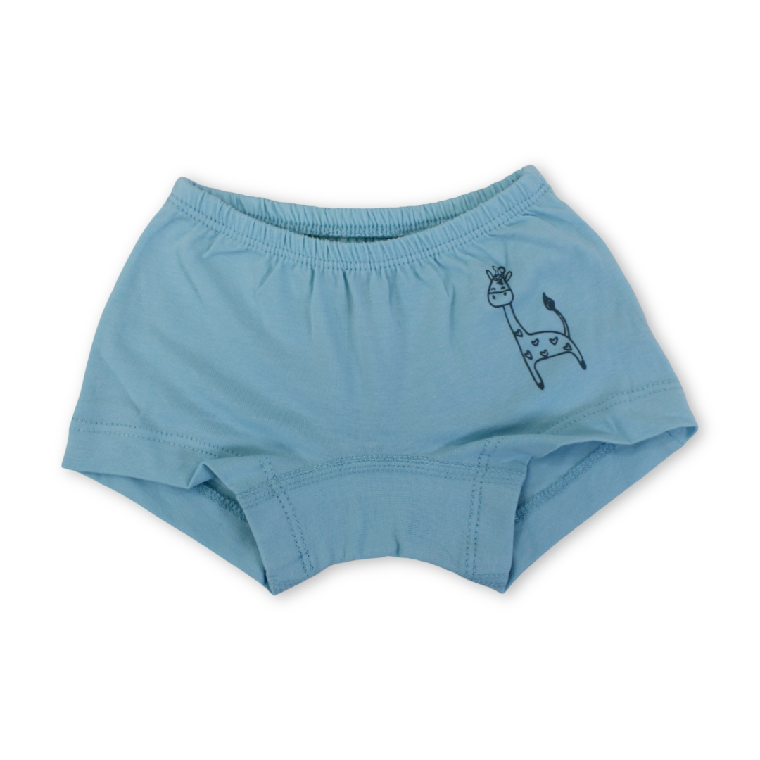 Girls Cotton Pantie – Baby Blue with Giraffe Print - Clothing - Junior