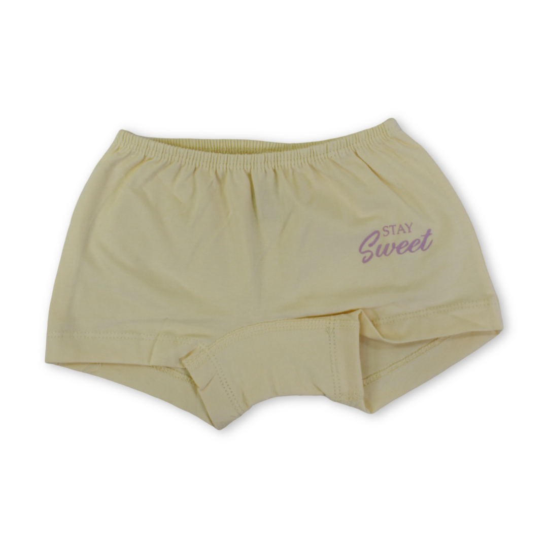 Girls Cotton Pantie – Yellow with "Stay Sweet "Print - Clothing - Junior