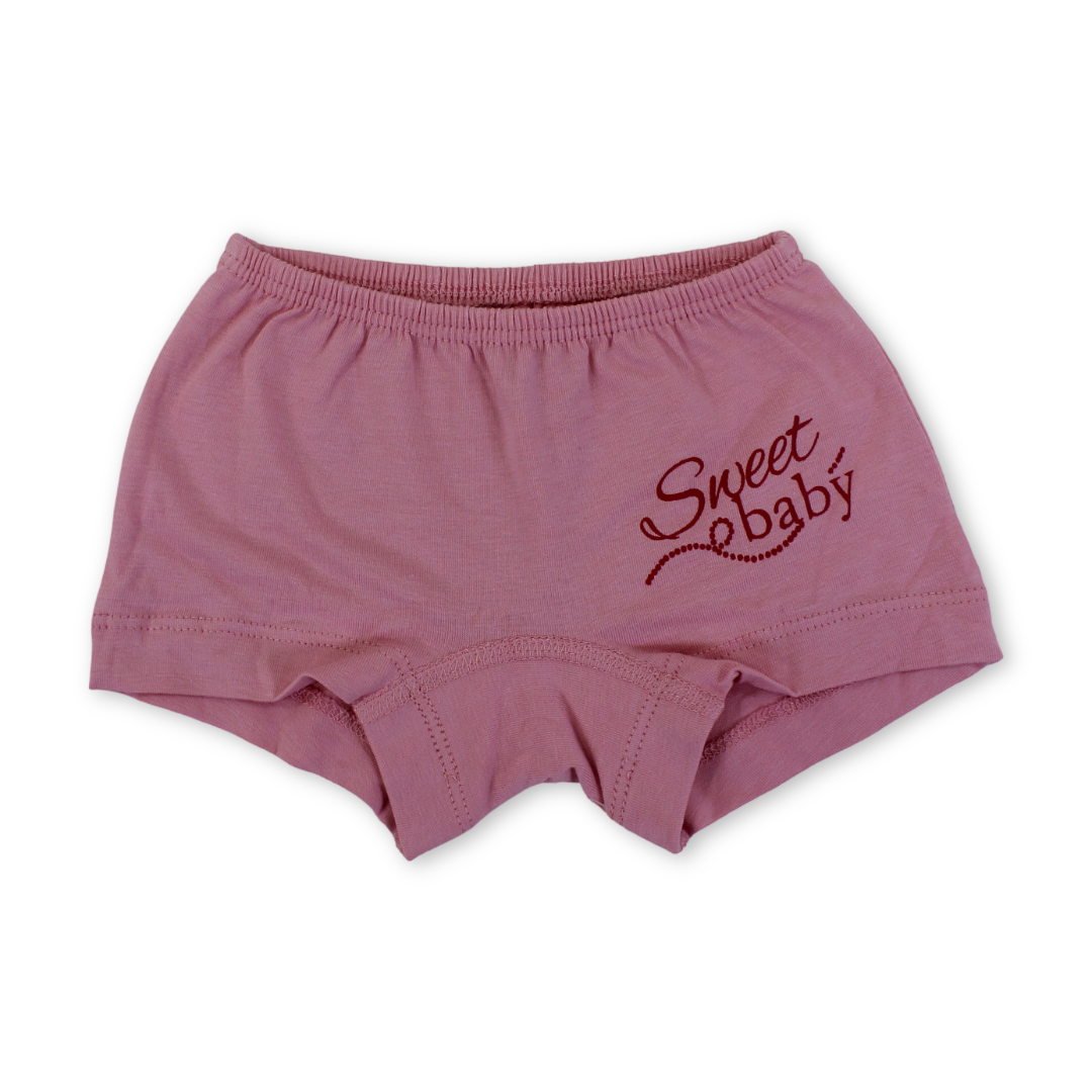 Girls Cotton Pantie – Dusty Pink with "Stay Sweet "Print - Clothing - Junior