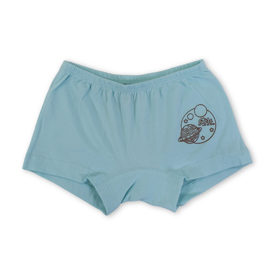 Girls Cotton Pantie – Aqua with Space Print - Clothing - Junior