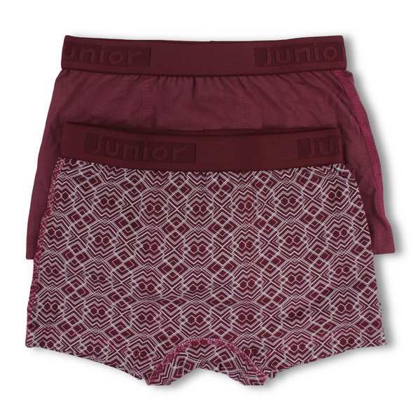 Boys Cotton Boxer Shorts – Maroon (Pack Of 2)