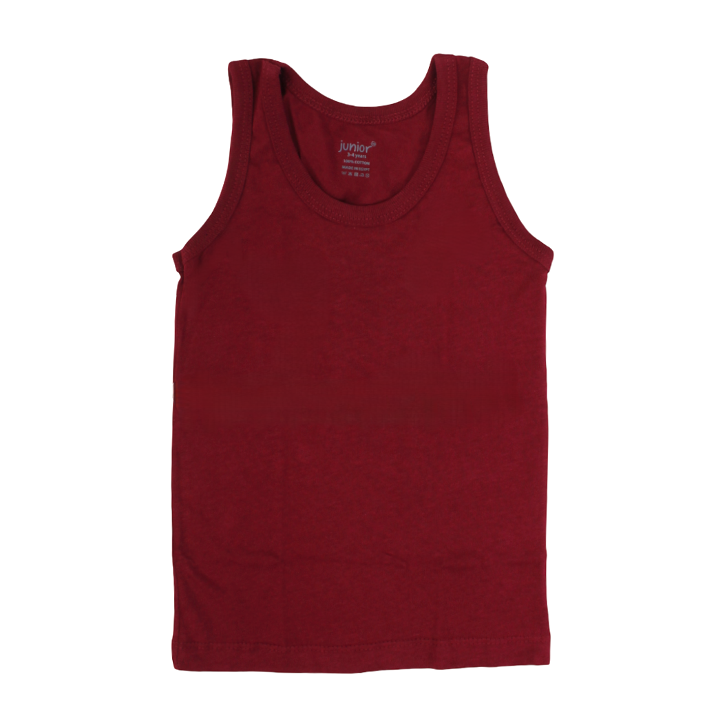 Boys Cotton Sleeveless Undershirt – Marron - Clothing - Junior