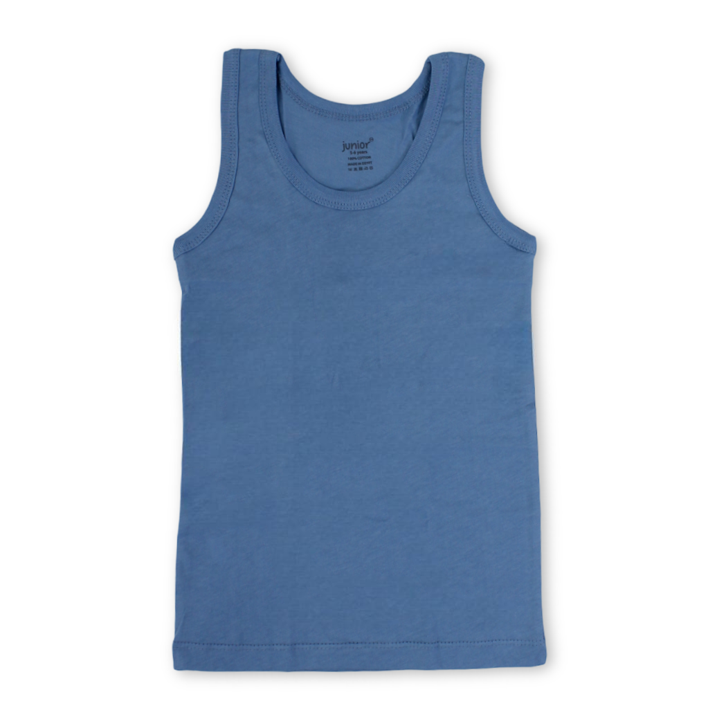 Boys Cotton Sleeveless Undershirt – Blue - Clothing - Junior