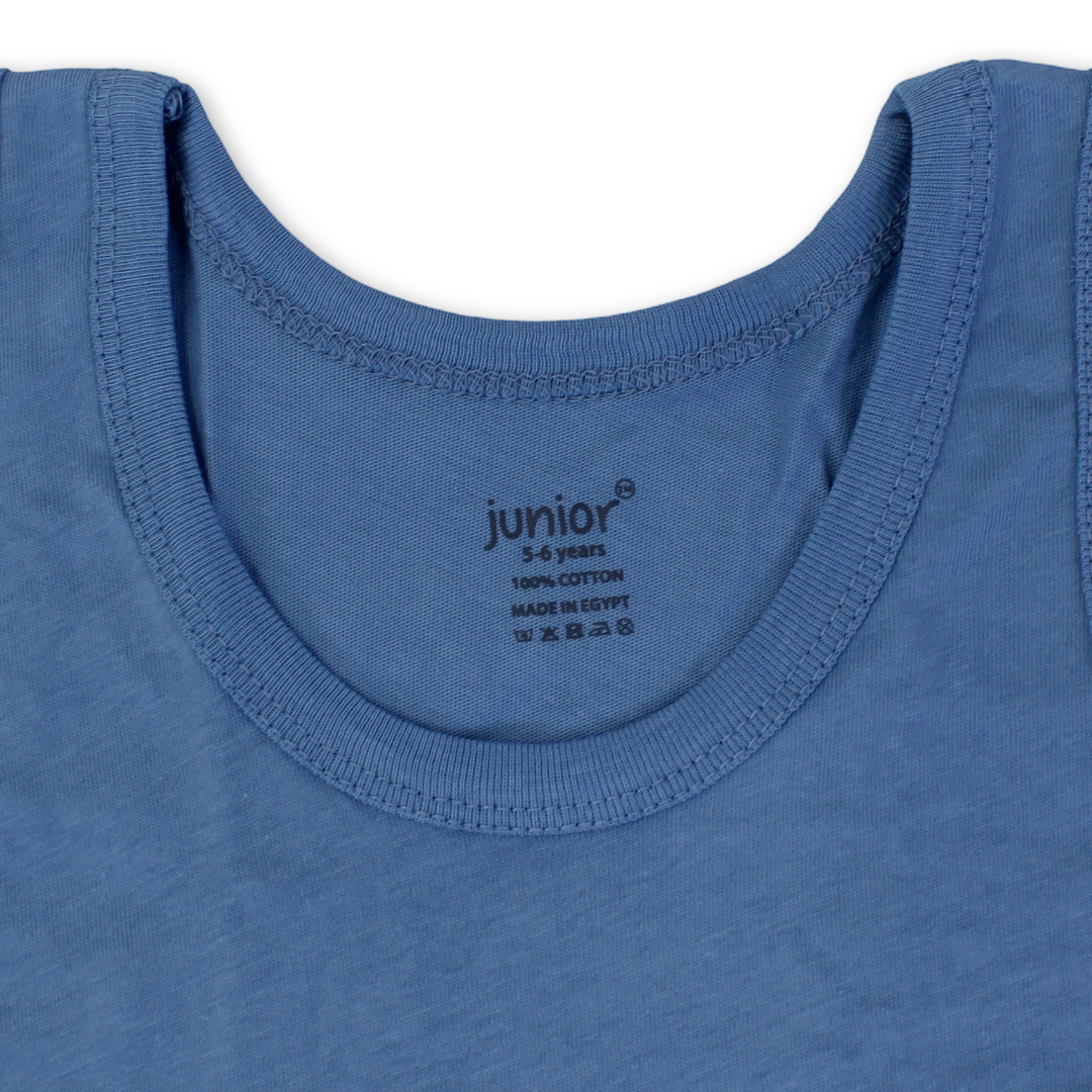 Boys Cotton Sleeveless Undershirt – Blue