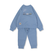 Boys Cotton Pajama – Baby Blue Train Embroidery