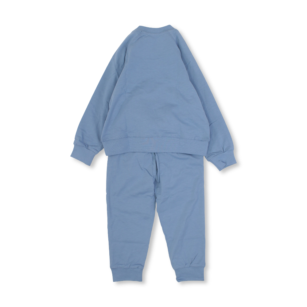 Boys Cotton Pajama – Baby Blue Train Embroidery