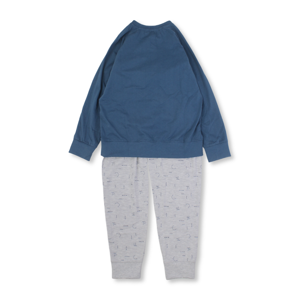 Boys Cotton Pajama – Indigo with "Whale Tail" Design