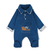 Baby Boys Cotton Baby Footie – Janzary with "How FAR I’LLGO" Design