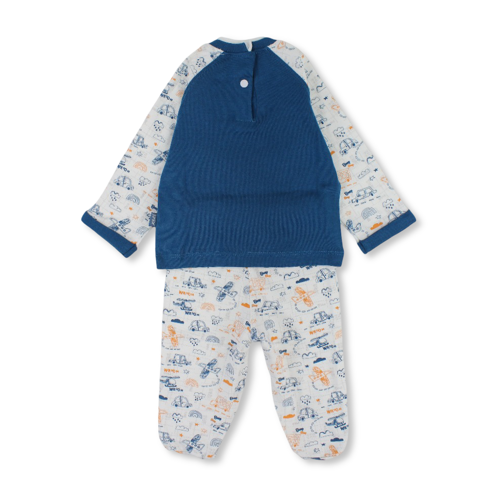 Baby Boys Cotton Pajama – Janzary with "On My Way" Design